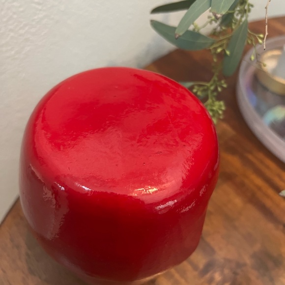 Vintage Red Pottery Kokeshi Doll Statue Figurine MCM Japanese Kokeshi Glaze - Picture 4 of 8